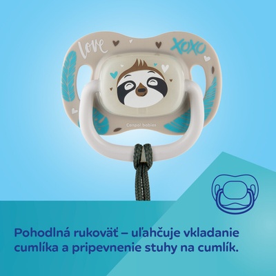 Canpol Babies symetrický silikon cumlík svietiaci Exotic Lama mätová