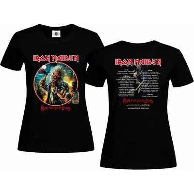 tričko Iron Maiden Run for you lives World Tour 2025-26 Černá – Zboží Dáma