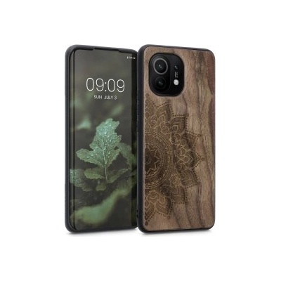 Pouzdro Kwmobile Dřevěné Xiaomi Mi 11 tmavě hnědé