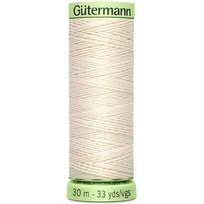Nit PES Gütermann JEANS - extra silná 30 (30m) barva 802 - bílá