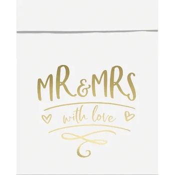 Image 1 of PartyDeco Хартиени торбички - Mr & Mrs 6 бр