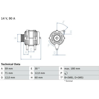generátor BOSCH 0 986 042 000