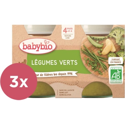 Babybio zelená zelenina 3 x 2x 130 g
