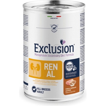 Exclusion Monoprotein Vet Diet Renal All Breeds консерва за кучета - свинско, сорго, ориз 400 г