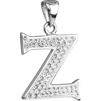 Evolution Group CZ Stříbrný přívěsek s krystaly Swarovski bílé písmeno Z 34102.1