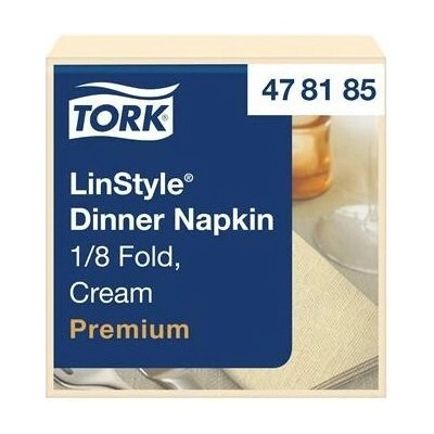 TORK Servítky priemyselne kompostovateľné 1/8 ohyb 1V Premium LinStyle krémové 50ks 39x39 cm