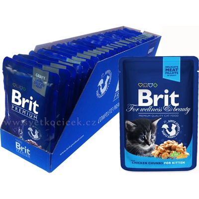 Brit Premium Cat Kitten Chicken Chunks 24 x 100 g