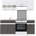 Black Red White Кухня Junona Line - бял гланц / волфрам сиво - 180 см (K24-JUNONA_MODUL/180-BI/BIP/SZW/BNG)