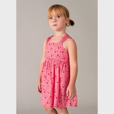 Mayoral Рокля за мини момиче в розов цвят с червени рачета Mayoral