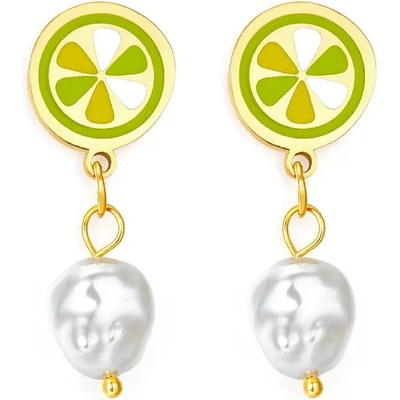 LUNICA Perlové náušnice LEMON 1161