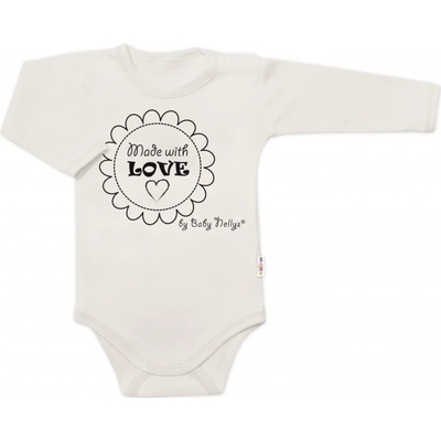 Body dlhý rukáv Baby Nellys Made with love bezova