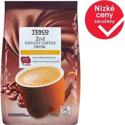 Tesco 2v1 instantní kávový nápoj v prášku 10 x 14 g