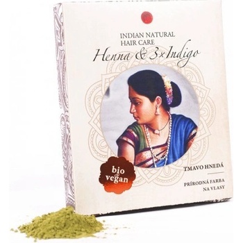 Indian Natural Hair Care Henna Indigo tmavo hnedá 200 g