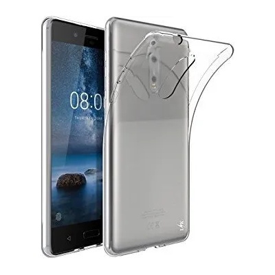 Nokia Ултра тънък силиконов гръб за Nokia 8, Прозрачен (3019)