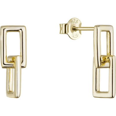 Evolution Group Pozlacené náušnice dvojité obdélníky 61150
