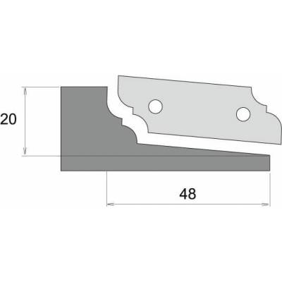 VBD 48,3x16,0x2,0 - pro frézu na výplně F631-16030 profil A