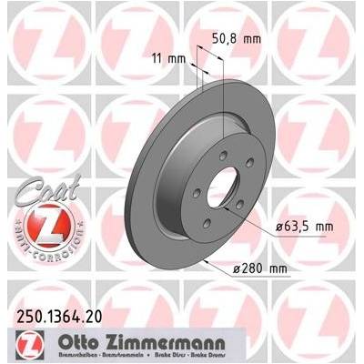 ZIMMERMANN Brzdový kotúč 250136420