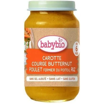 Bebybio Био Зеленчуково пюре - Пилешко месо, Ориз и Тиква (6+ месеца) - 200г - Babybio (4107)