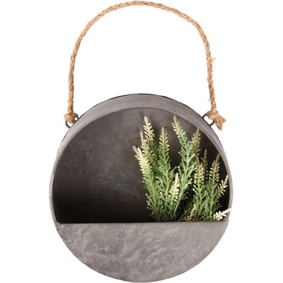 Esschert Design NÁSTENNÝ KOVOVÝ Kvetináč ZINC 20X20 CM ŠEDÁ