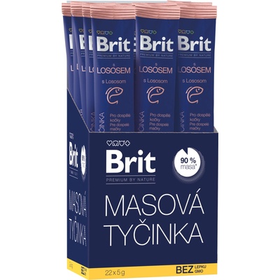 Brit Maškrta pre mačky Premium Nature Cat Meaty Stick Adult Salmon 5 g
