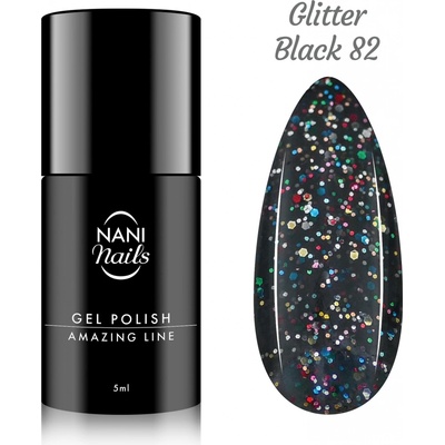 NANI Gel lak Amazing line Glitter Black 5 ml – Zboží Dáma
