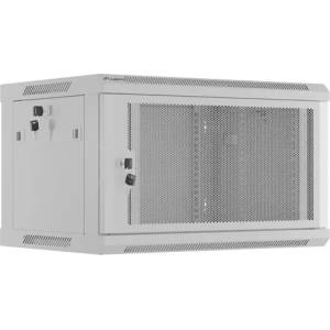 Lanberg Комуникационен шкаф, Lanberg rack cabinet 19" wall-mount 6U/600x450 with perforated door grey (flat pack) (WF01-6406-23S) - megamag