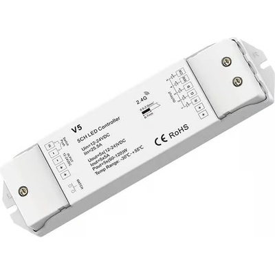 5-kanálový RGB+CCT LED RF kontroler pro LED pásky