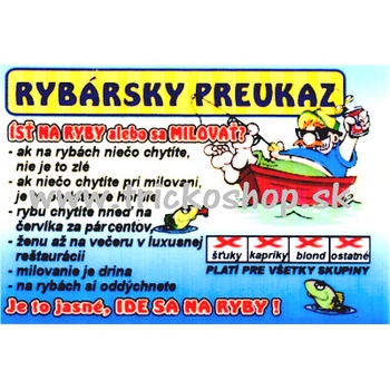 Preukaz rybára modrý