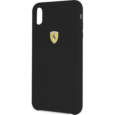 Ferrari Hard Silicone Case - силиконов (TPU) калъф за iPhone XS, iPhone X (черен)