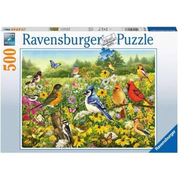 Image 1 of Ravensburger Пъзел Ravensburger от 500 части - Птици на поляната (16988)