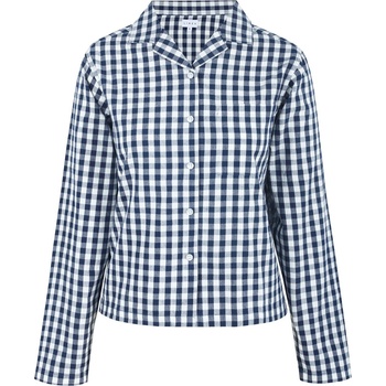 Image 1 of Linea Пижама Linea Women's Boxy Relaxed Fit Long Sleeve Pyjama Top - Navy/White