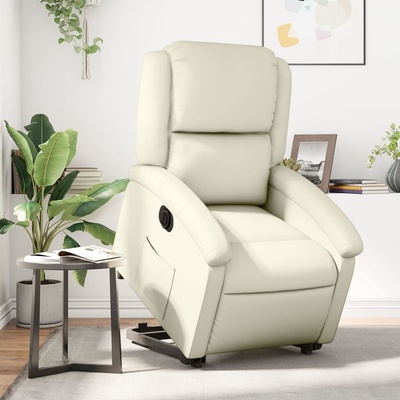 vidaXL 3206560 Elektrické zvedací polohovací křeslo umělá kůže krémová