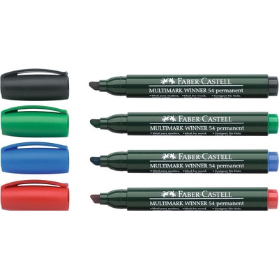 Faber-Castell Маркер перманентен Faber Castell Winner 54, скосен, син