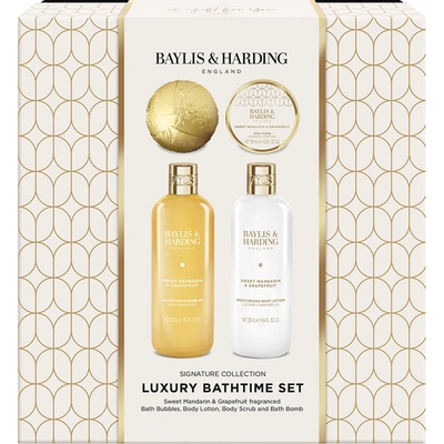 Baylis & Harding Sweet Mandarin & Grapefruit pěna do koupele 250 ml + tělové mléko 250 ml + koupelová bomba 120 g + tělový peeling 100 ml