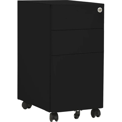 vidaXL Мобилен офис шкаф, черен, 30x45x59 см, стомана (335984)