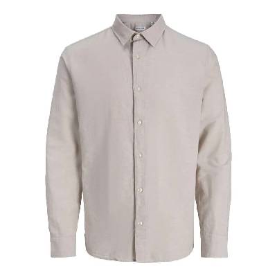 Риза с дълъг ръкав Jack & jones Breeze Linen Blend long sleeve shirt - Beige (String)