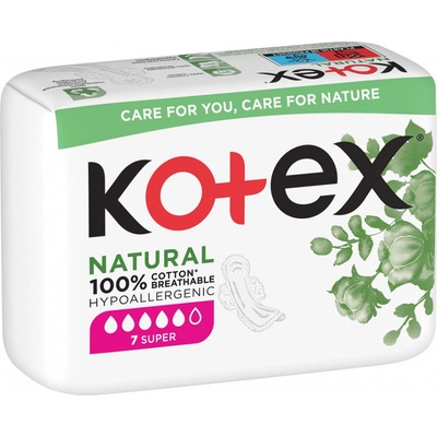 Kotex vložky Natural Super single 7 ks