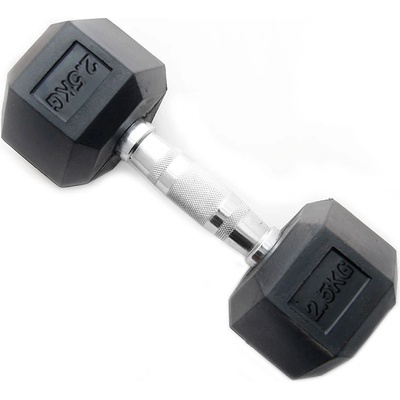 Merco Hex Rubber Dumbbell činka 1 pár 2,5 kg