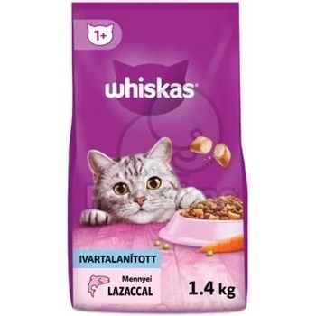 Whiskas Adult суха храна за стерилизирани котки със сьомга 1, 4 кг - срок на годност: 16.11. 2024