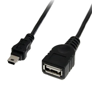  Кабел преходник от mini USB към USB A/Ж - OTG кабел за таблет