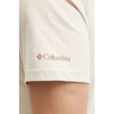 Columbia Памучна тениска Columbia CSC Seasonal Logo в бежово с принт 1991036 (1991036)