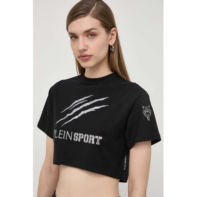 Plein Sport Памучна тениска plein sport в черно (padc.wtk3209.sjy001n)