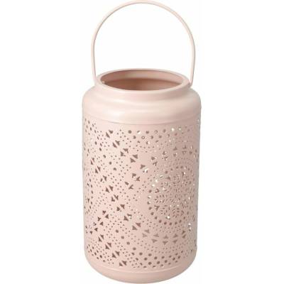 Koopman Kovová lucerna se závěsem 14 × 24 cm, růžová