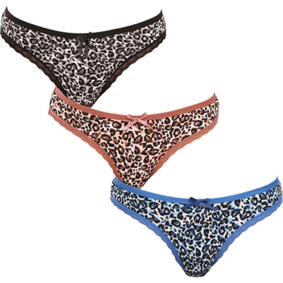 Fine woman 3PACK dámske tangá viacfarebná 808 A
