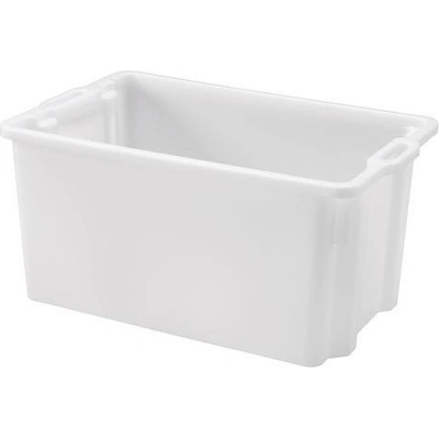 Manutan Mobil Plastic stohovacia prepravka 630 x 440 x 340 mm biela