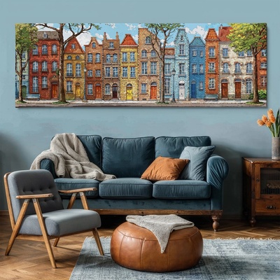 Obraz na plátně - Zapadlá ulička Rexhamu FeelHappy.cz Velikost obrazu (šířka x výška): 90 x 30 cm