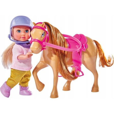 Simba bábika Evička s poníkem Žokejka Hnědá tmavá