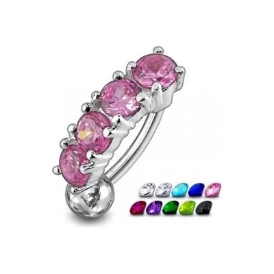 Šperky4U stříbrný piercing do pupíku obrácený BP01181-C