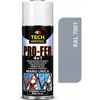 Pro-Tech Pro-Fer 4v1 Sprej na hrdzu 400 ml sivostrieborná
