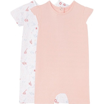 LUPILU Dívčí pyžamo BIO 2kusy bílá vzor světle růžová